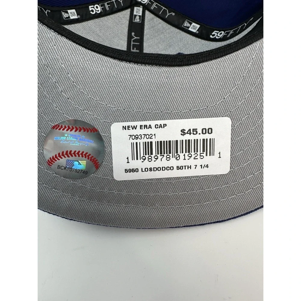 Los Angeles Dodgers Hat Fitted 7 1/4 New Era 59FIFTY 50th Annivers Stadium NEW